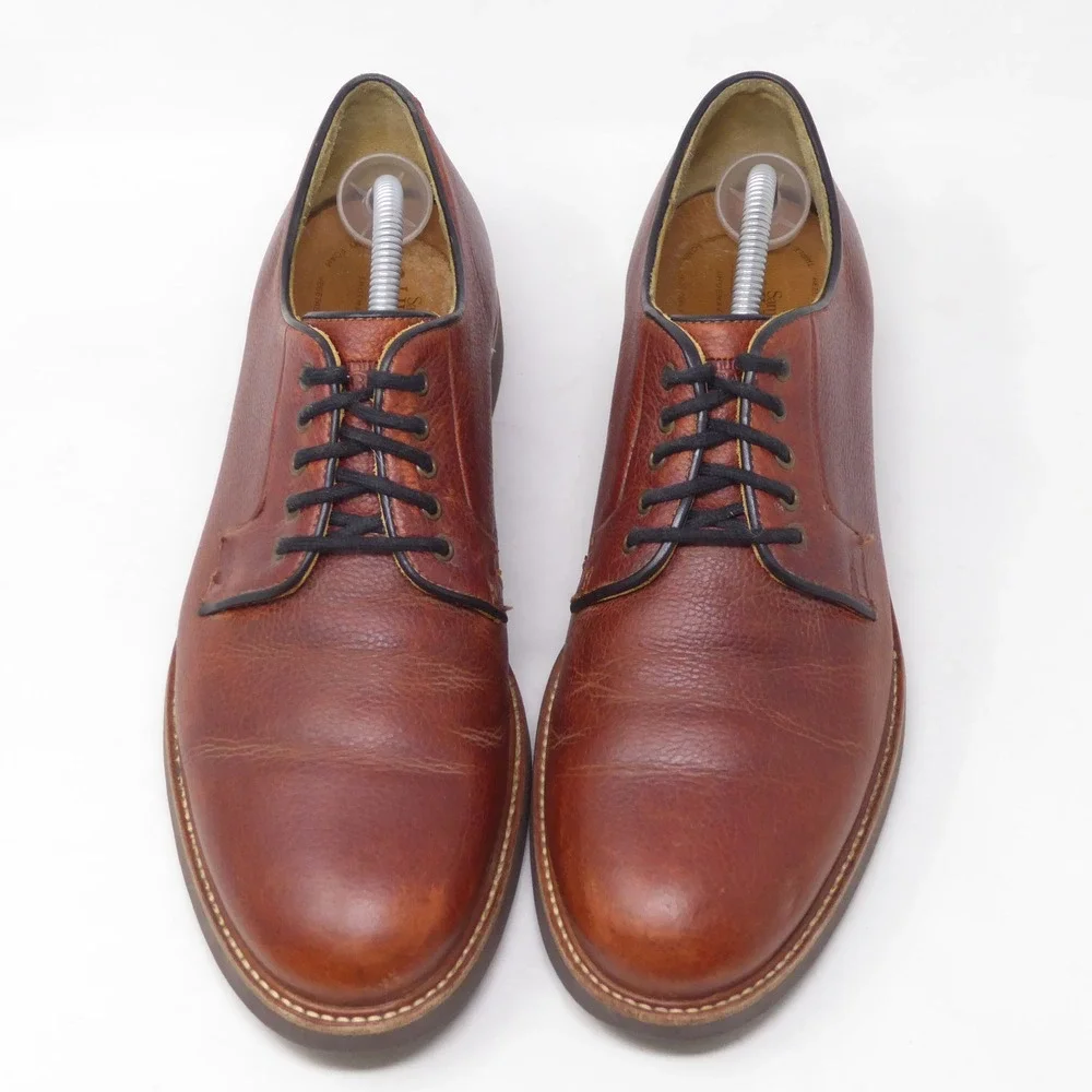 Samuel Hubbard Mens Highlander Oxfords Brown Pebbled Leather 10